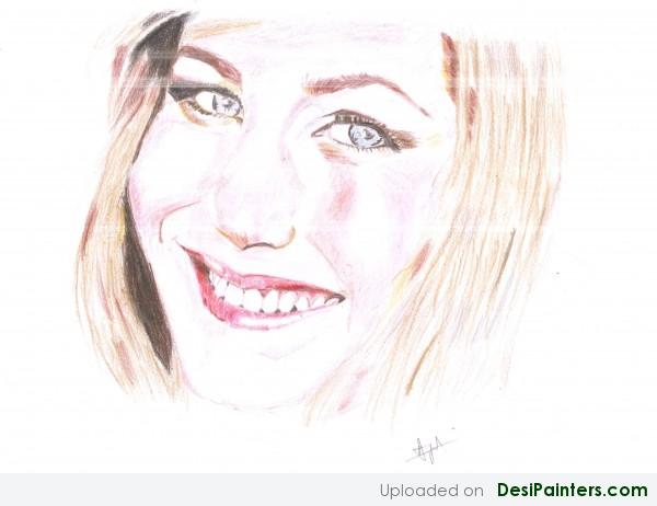 Painting Of Hollywood Actress Jennifer Aniston - DesiPainters.com