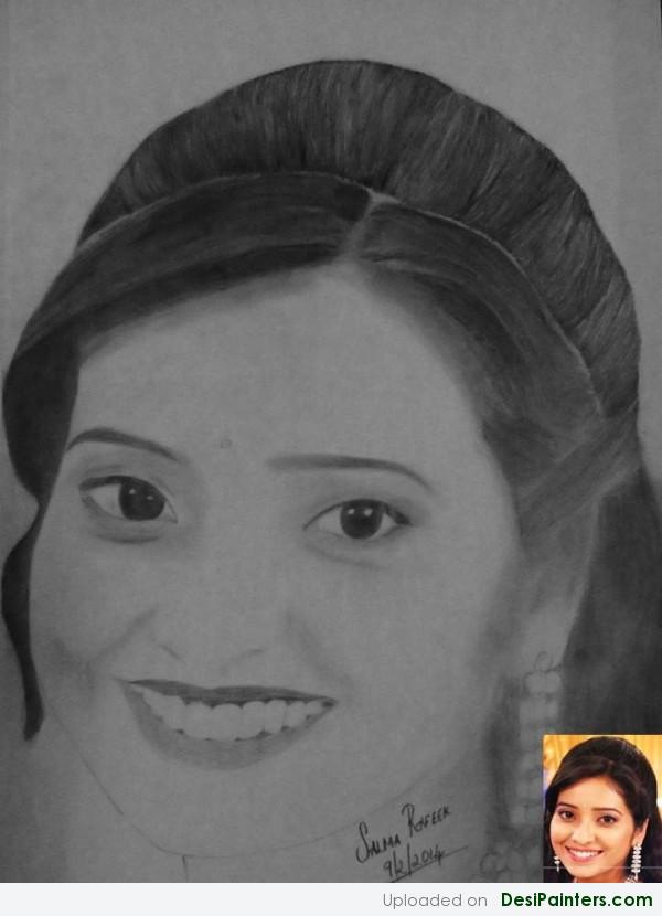Sketch/Portrait of Asha Negi by Salma Rafeek - DesiPainters.com