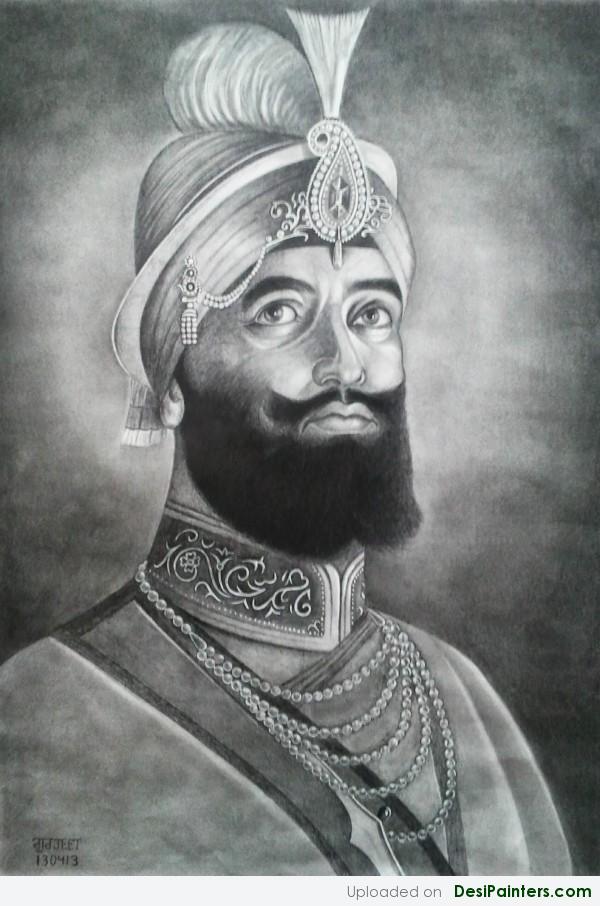 Sketch Of Sri Guru Gobind Singh Ji - DesiPainters.com
