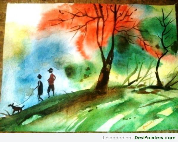 Watercolor Painting Made By Sindhusha - DesiPainters.com