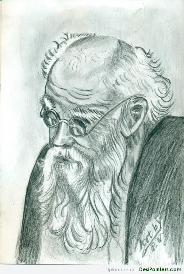 Pencil Sketch Of Thanthai Periyar - DesiPainters.com