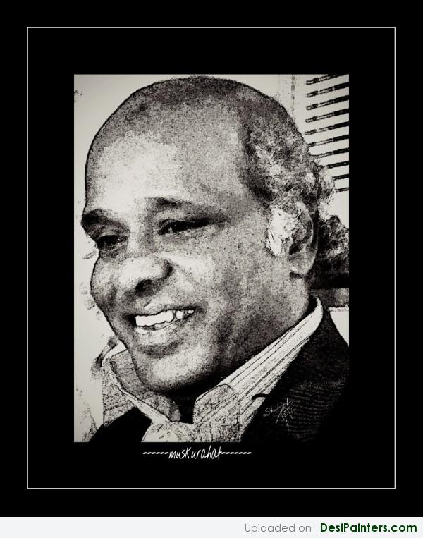 Digital Painting Of Rahat Indori - DesiPainters.com