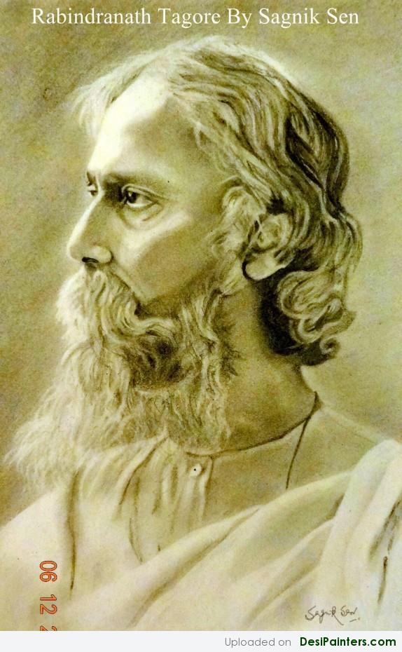 Painting Of Rabindranath Tagore - DesiPainters.com