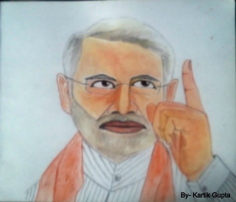 Painting Of PM Narendra Modi - DesiPainters.com