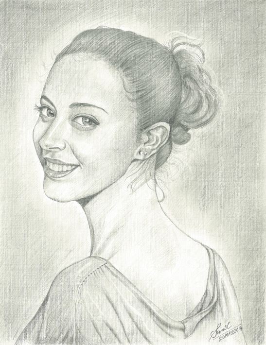 Pencil Sketch Of A Cute Girl