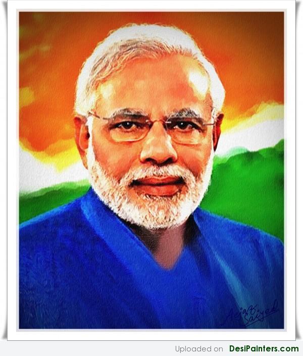 Digital Painting Of Shri Narendra Modi - DesiPainters.com