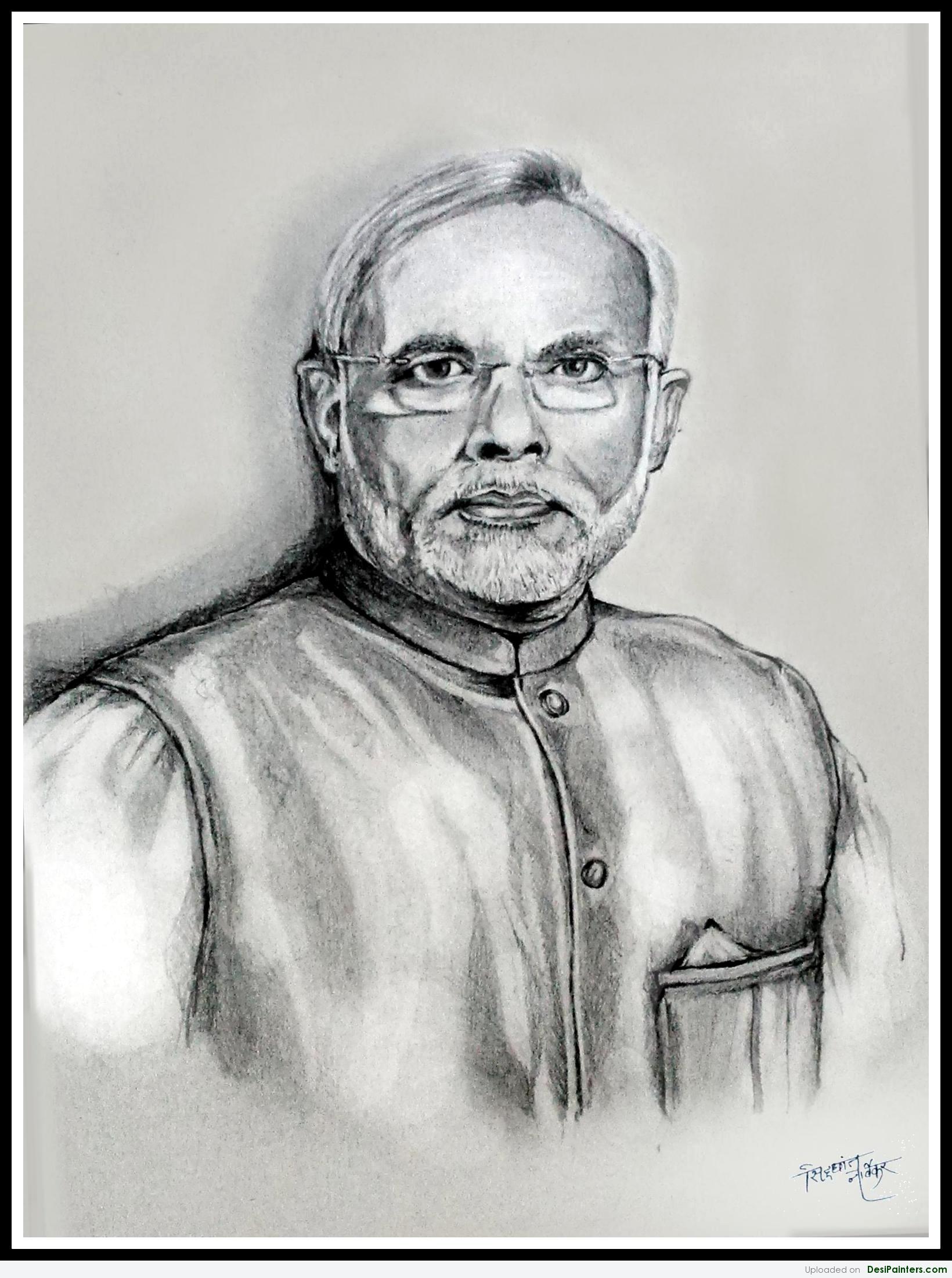 Pencil Sketch Of Shri Narendra Modi