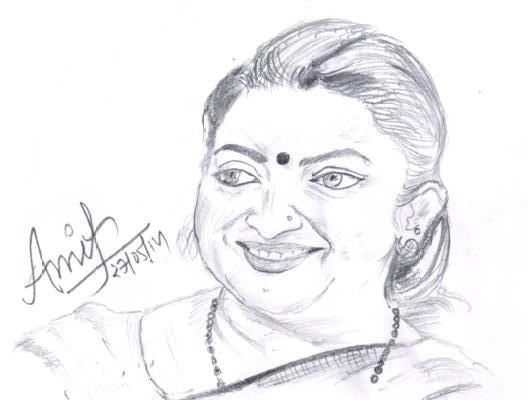 Pencil Sketch Of Smriti Irani