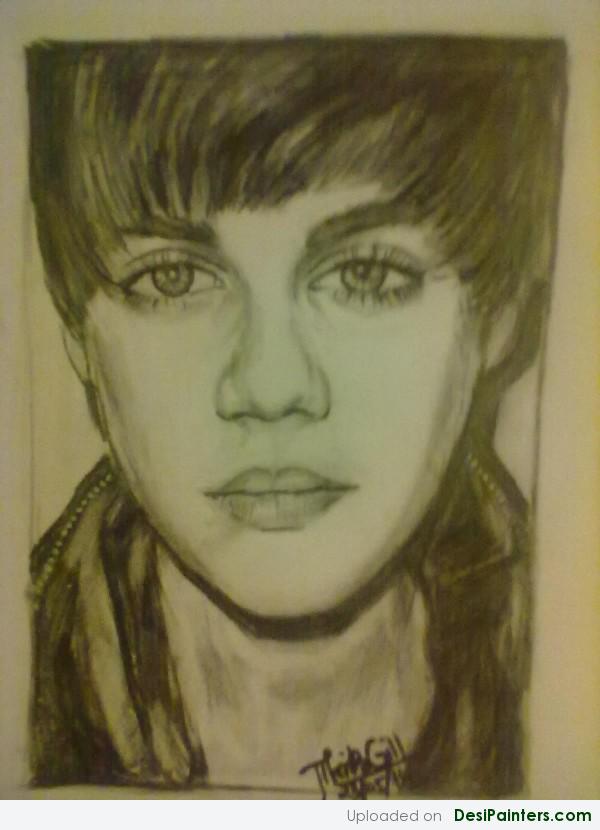 Sketch Of Justin Bieber By Monika Gill