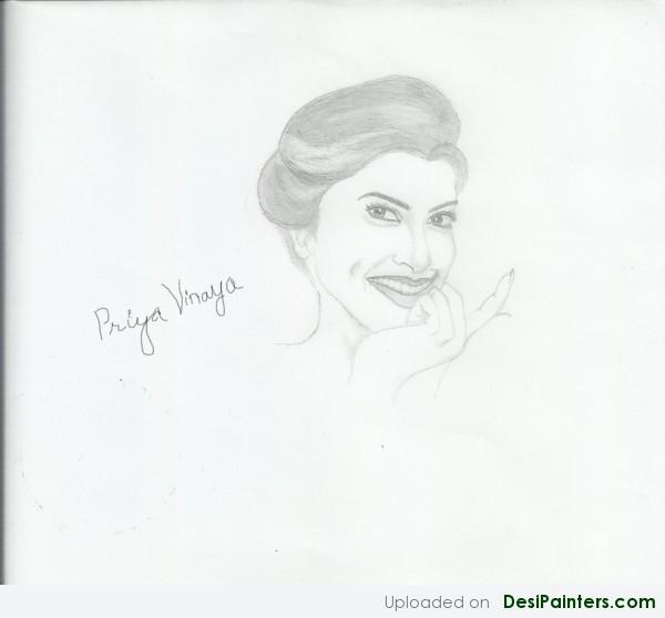 Pencil Sketch Of A Girl By Priya