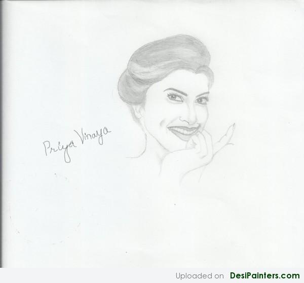Pencil Sketch Of A Girl By Priya - DesiPainters.com