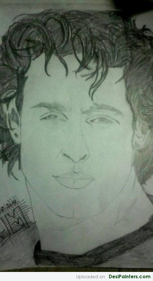 Pencil Sketch Of Hritik Roshan - DesiPainters.com
