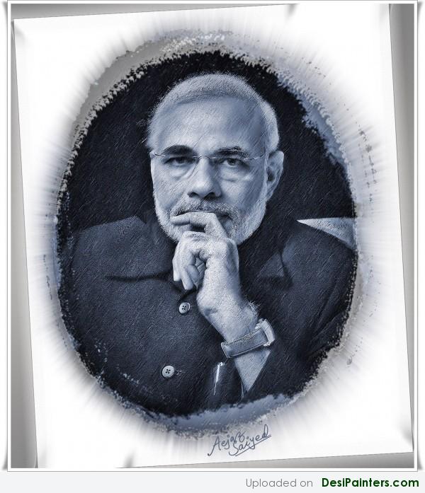 Digital Painting Of Narendra Modi - DesiPainters.com