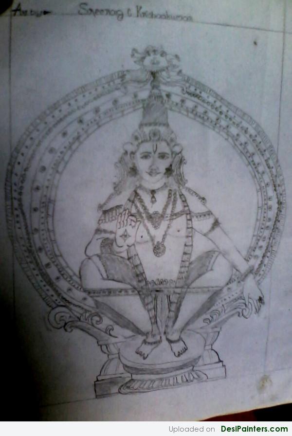 Sketch Of Swamiye Saranamayyappa - DesiPainters.com