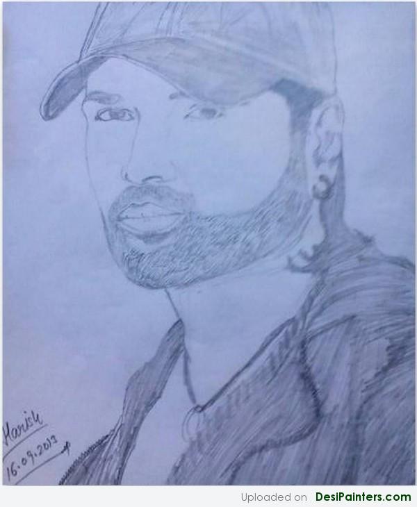 Pencil Sketch Of Himesh Reshamiya - DesiPainters.com