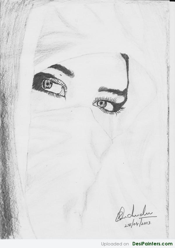 Sketch Of A Girl By Ramachandran - DesiPainters.com