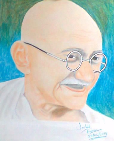 Painting Of M K gandhi - DesiPainters.com