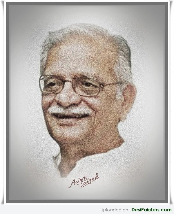 Painting Of Gulzar Saab By Aejaz - DesiPainters.com