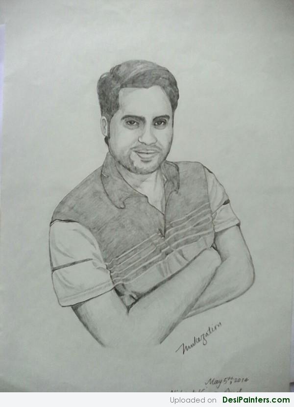 Sketch Of his friend By Mukesh Malviya