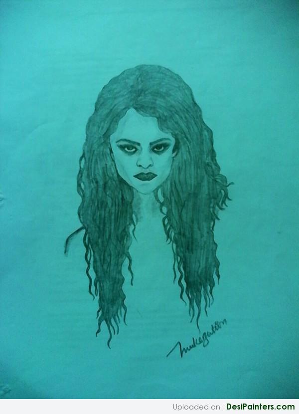 Pencil Sketch Of An Evil Girl - DesiPainters.com