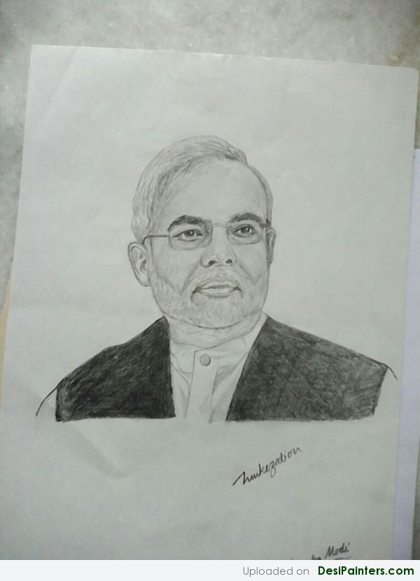 Pencil Sketch Of Shri Narendra Modi - DesiPainters.com