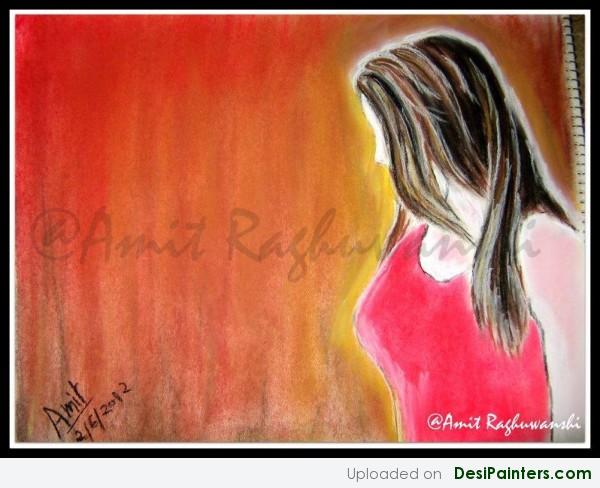 Painting Of A Girl By Amit Raghuwanshi - DesiPainters.com