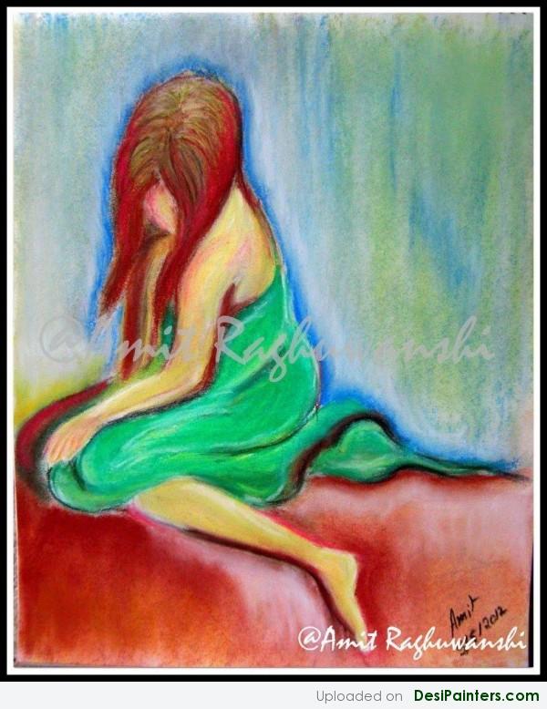 Pastel Painting Of A Sad Girl - DesiPainters.com