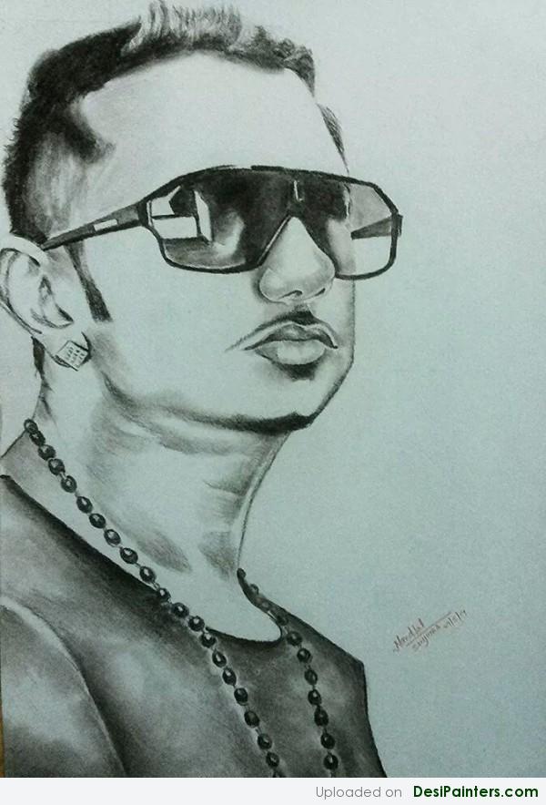 Sketch Of Singer Yo Yo Honey Singh - DesiPainters.com
