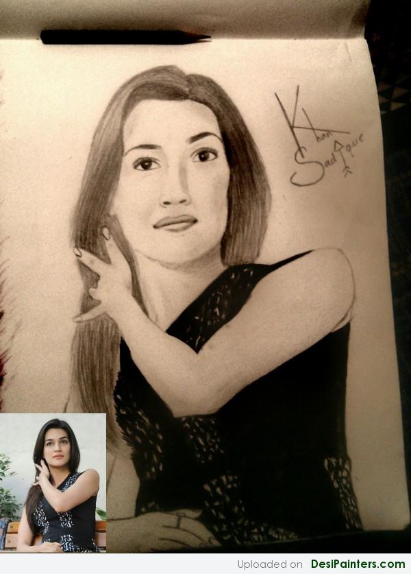 Sketch Of Bollywood Actress Kirti Sonan - DesiPainters.com