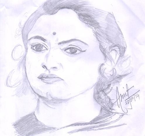 Pencil Sketch Of Jaya Bachchan - DesiPainters.com