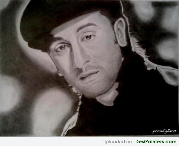 Sketch Of Ranbir Kapoor By Prasad Gharat - DesiPainters.com