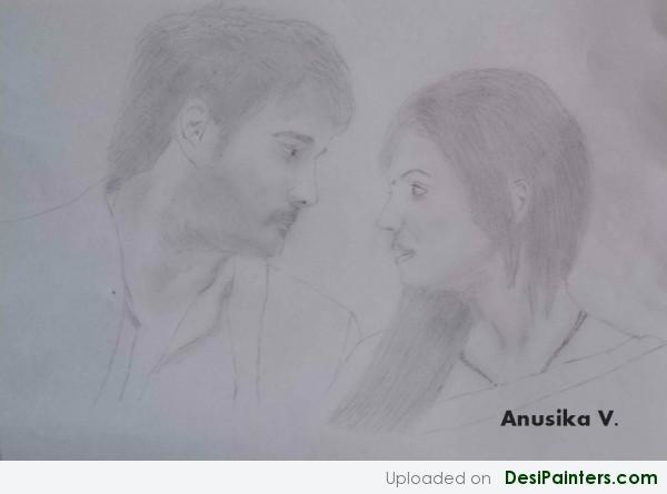 Vivan Dsena & Drashti Dhami Sketch - DesiPainters.com