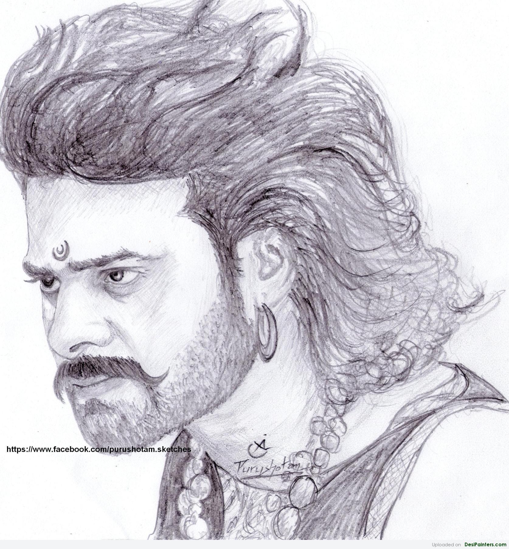 Prabhas Bahubali Sketch Desi Painters