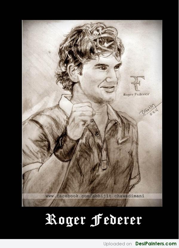 Roger Federer Sketch - DesiPainters.com
