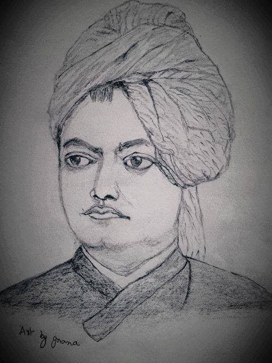Swami Vivekananda pencil sketch | Learning and Creativity - Silhouette
