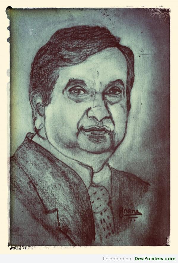 Telugu Actor Bhrammanamdham Air Sketch - DesiPainters.com
