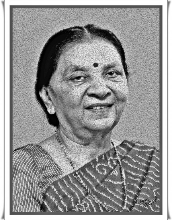 Digital Painting of Anandiben Patel - DesiPainters.com