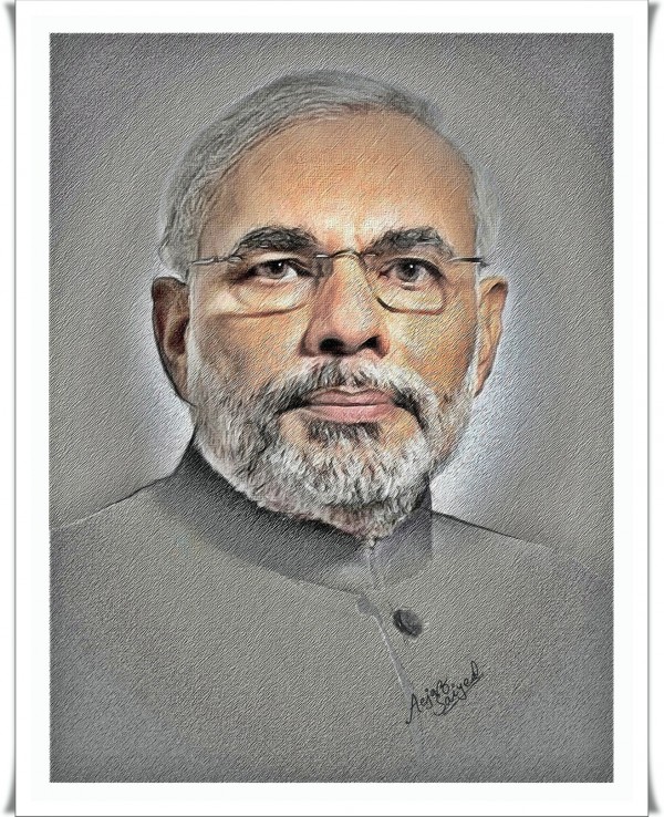 Honorable Narendra Modi Digital Painting