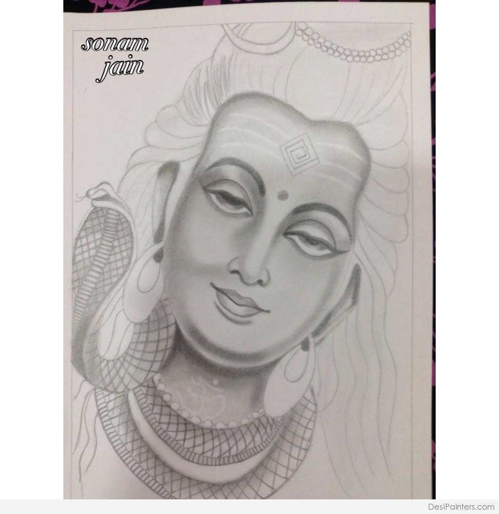 Lord Shiva with Shankh | Easy Pencil Sketch for Beginners | Lord Shiva  Drawing - YouTube
