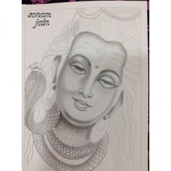 Lord Shiva Pencil Sketch - DesiPainters.com