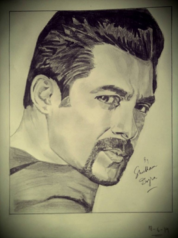 Pencil Sketch of Salman Khan - DesiPainters.com