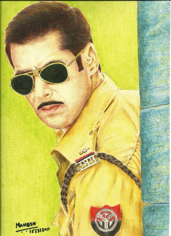 Salman Khan Pencil Color Painting