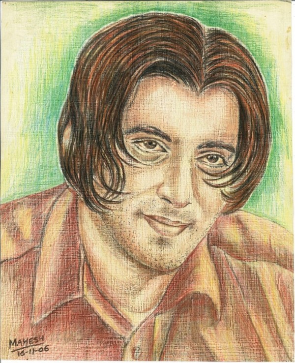 Salman Khan Pencil Colors Sketch - DesiPainters.com
