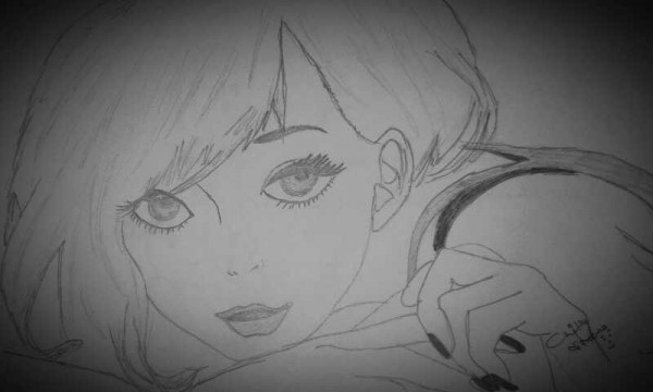 Pencil Sketch Of Cute Girl 