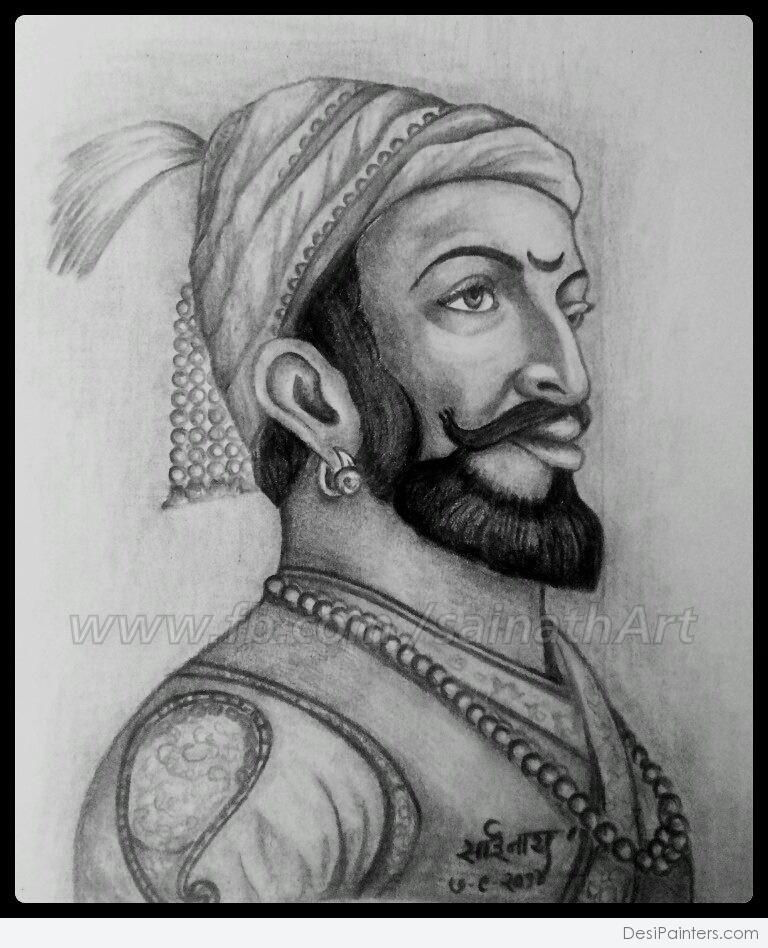 Pencil Sketch Of Shivaji Maharaj
