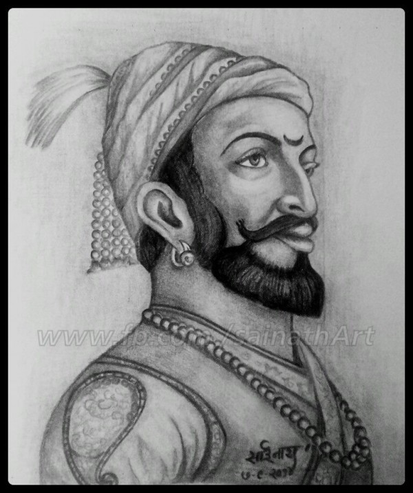 Pencil Sketch Of Shivaji Maharaj - DesiPainters.com