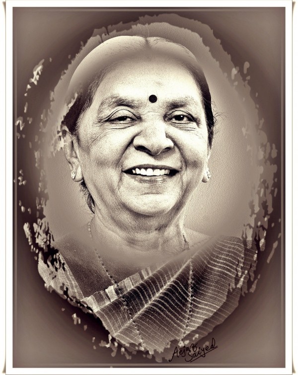 Digital Painting Of Anandiben Patel, Chief Minister of Gujarat - DesiPainters.com