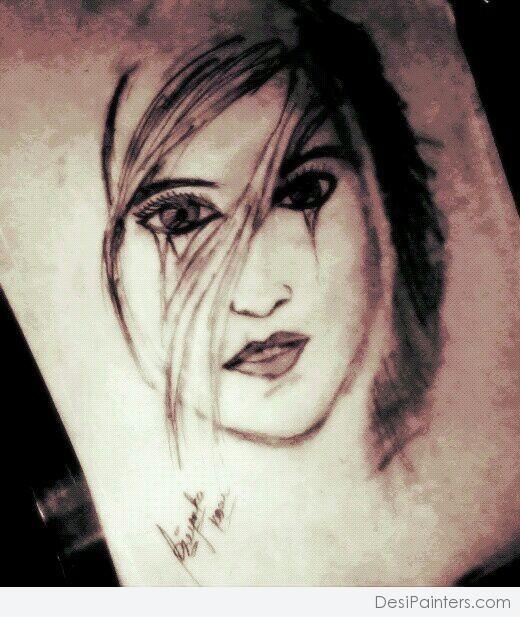Pencil Sketch Of A Sad Girl By Priyanka kour