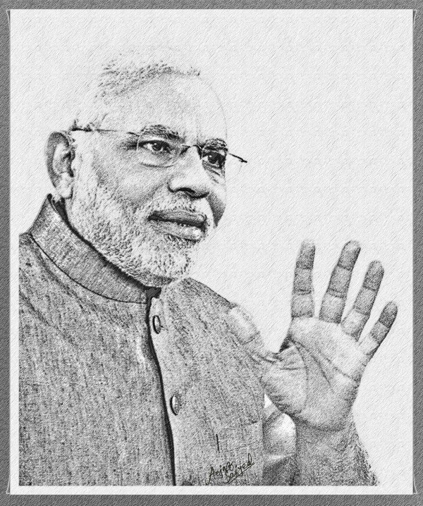 Digital Painting Of Honorable Narendra Modi - DesiPainters.com