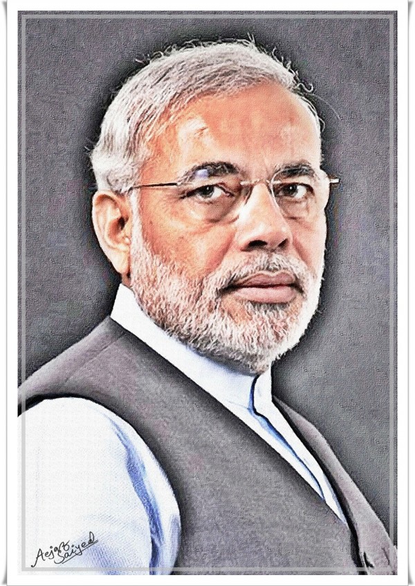 Digital Painting Of Shri Narendra Modi - DesiPainters.com